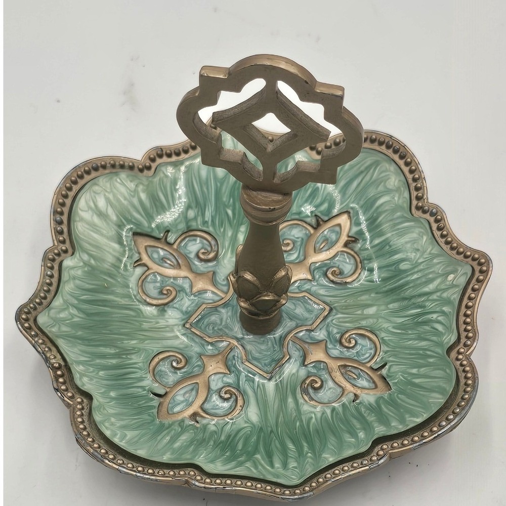 Cynthia Rowley Jewelry Dish Women OS Green Good Vintage Enameled Gold Filigree